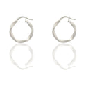 Orecchini Oro Bianco Oro 18 carati Cerchio  Solo Oro Spessore mm. 3 diametro interno cm.1,5
