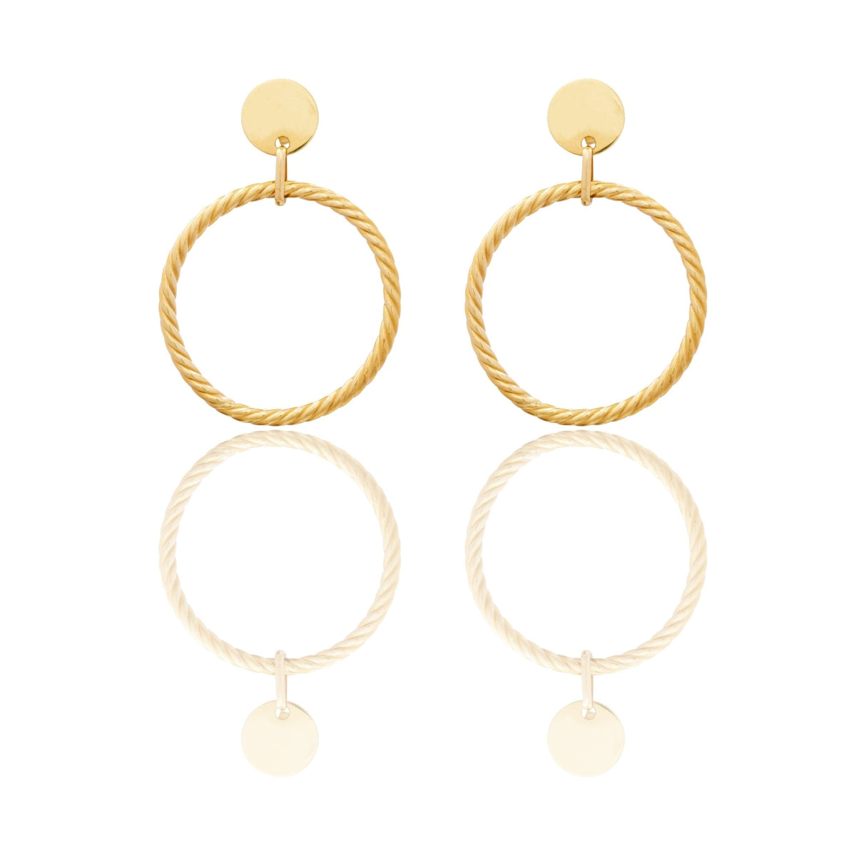 Orecchini Oro Giallo Oro 18 carati Cerchio  Solo Oro diametro interno cm.2,5 