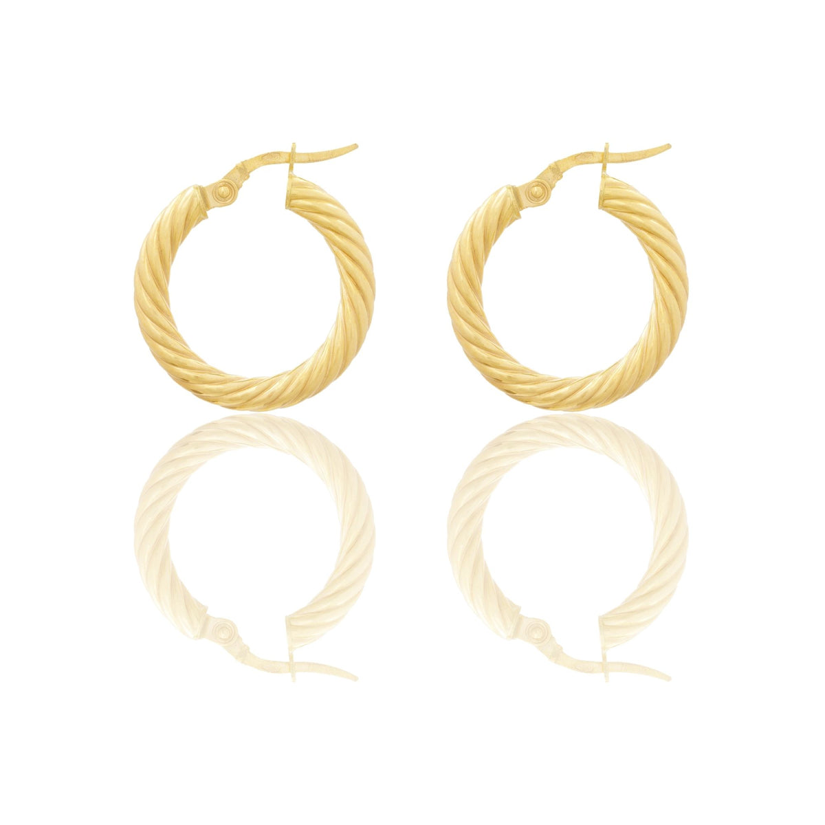 Orecchini Oro Giallo Oro 18 carati Cerchio  Solo Oro Spessore mm. 3 diametro interno cm.1,5