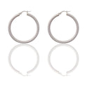 Orecchini Oro Bianco Oro 18 carati Cerchio  Solo Oro Spessore mm. 3 diametro interno cm.3