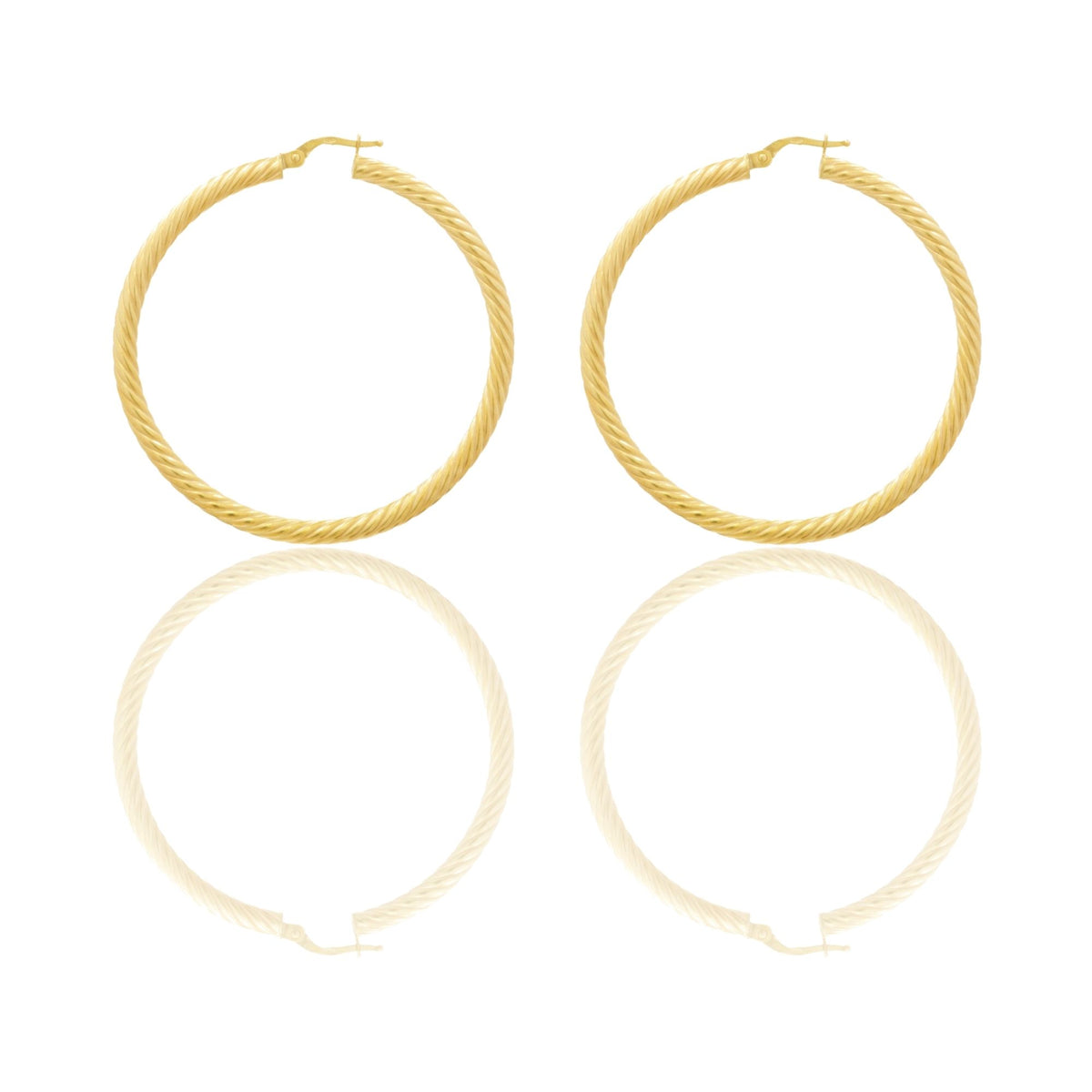 Orecchini Oro Giallo Oro 18 carati Cerchio  Solo Oro Spessore mm. 3 diametro interno cm.4