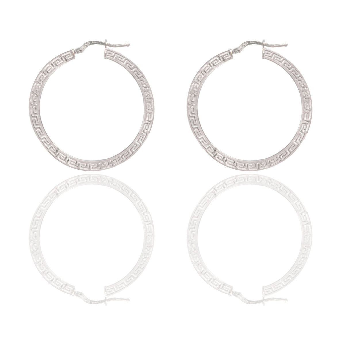 Orecchini Oro Bianco Oro 18 carati Cerchio  Solo Oro Spessore mm. 3 diametro interno cm.3
