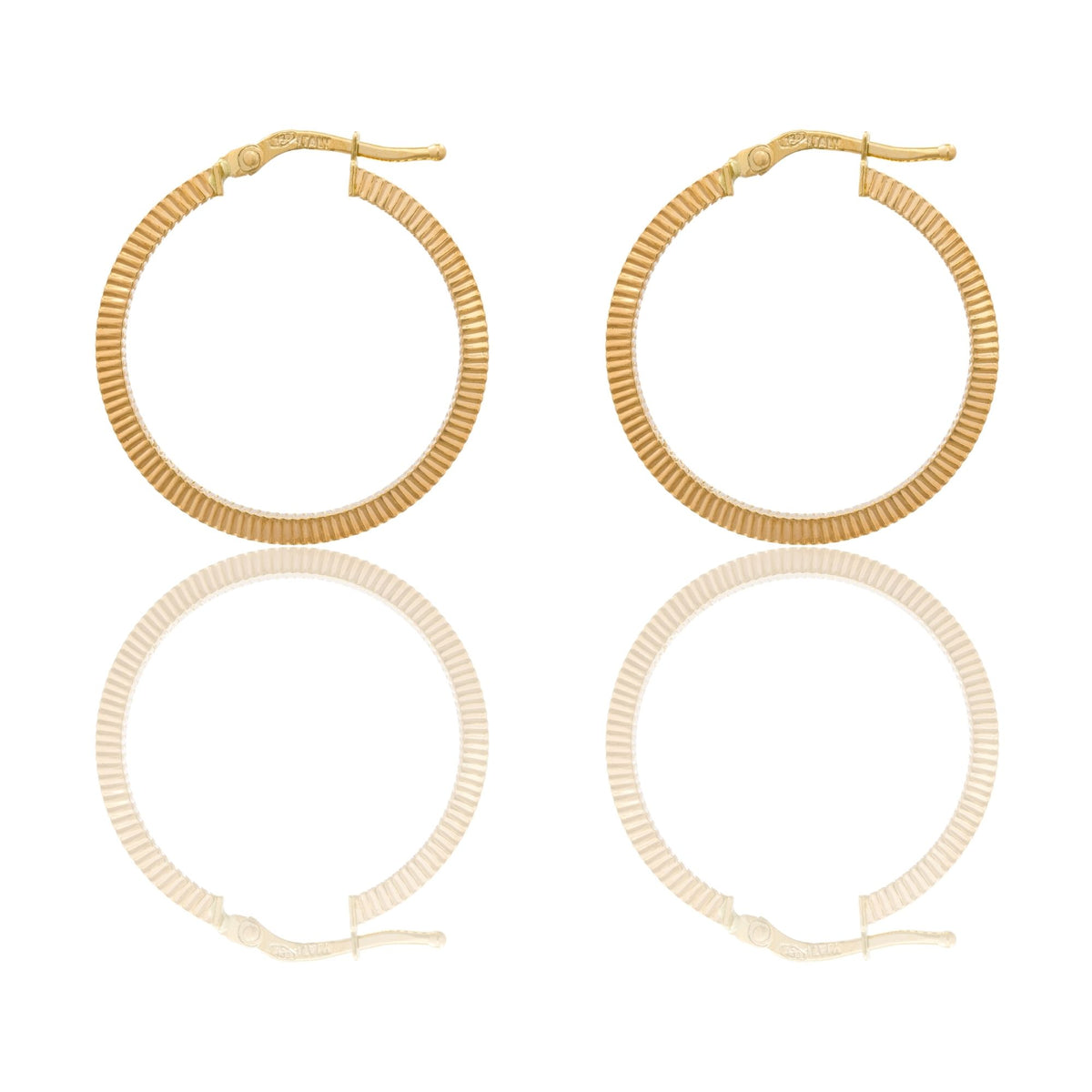 Orecchini Oro Giallo Oro 18 carati Cerchio  Solo Oro Spessore mm.2 diametro interno cm.2