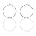 Orecchini Oro Bianco Oro 18 carati Cerchio  Solo Oro Spessore mm. 2 diametro interno cm.4