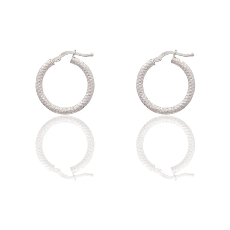 Orecchini Oro Bianco Oro 18 carati Cerchio  Solo Oro Spessore mm. 3 diametro interno cm.1,5
