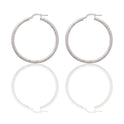 Orecchini Oro Bianco Oro 18 carati Cerchio  Solo Oro Spessore mm. 2,5 diametro interno cm.3