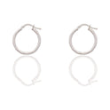 Orecchini Oro Bianco Oro 18 carati  Cerchio Torchon Solo Oro  Spessore mm. 2 diametro interno cm.1,5 