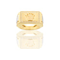 Anello Oro Giallo, Oro Bianco Oro 18 carati Rettangolare Centro Corona  Zirconi Bianchi 