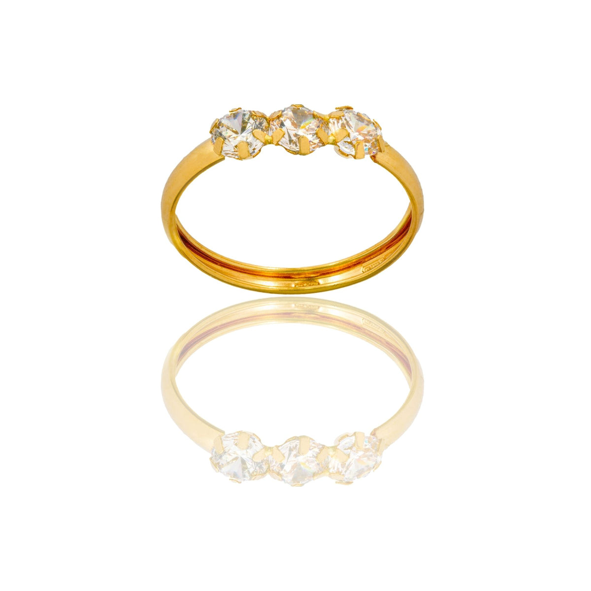 Anello Oro Giallo Oro 18 carati Trilogy  Zirconi Bianchi