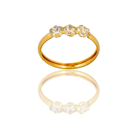 Anello Oro Giallo Oro 18 carati Trilogy  Zirconi Bianchi