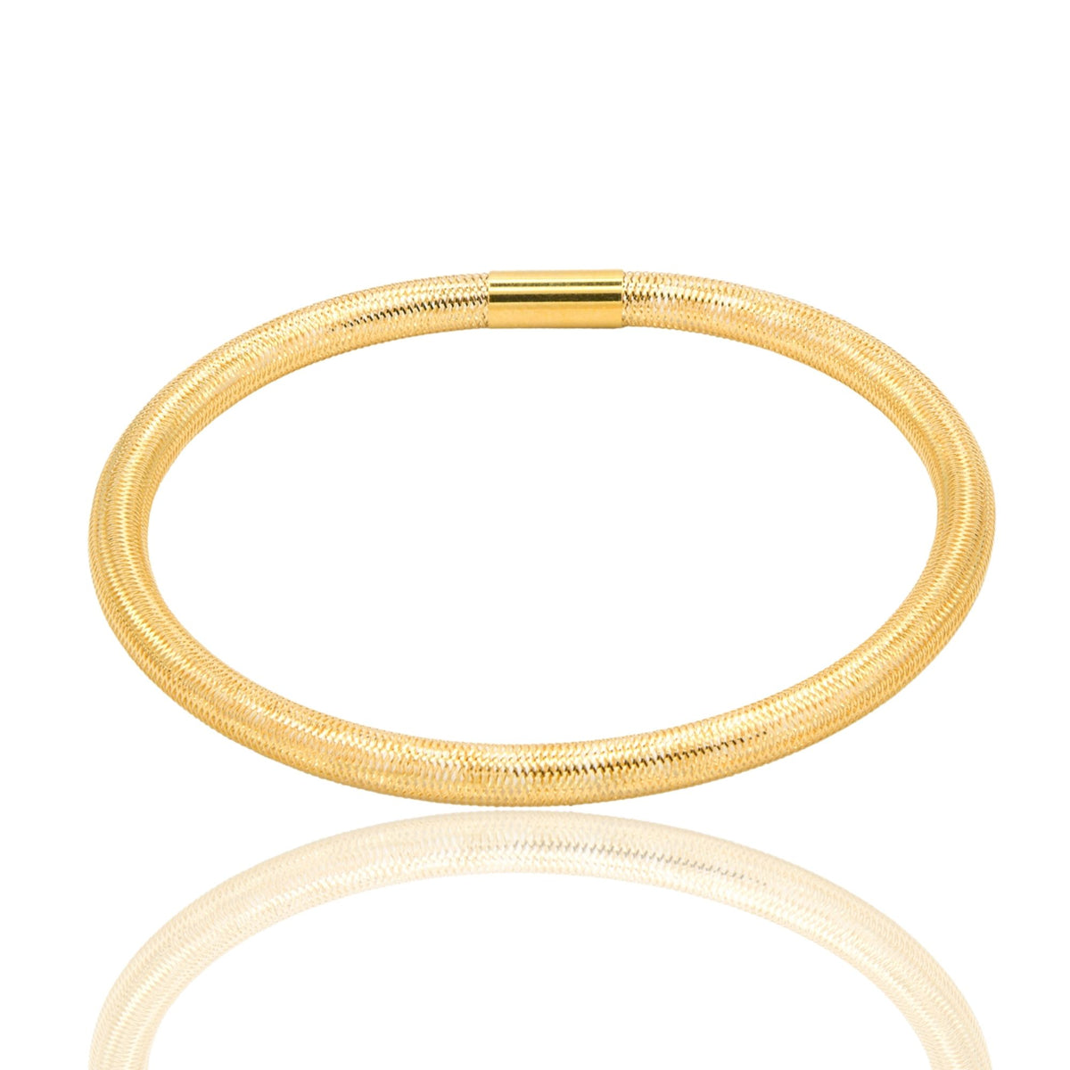 Bracciale Oro Giallo Oro 18 carati  Molla Canna Tubolare Solo Oro mis.2