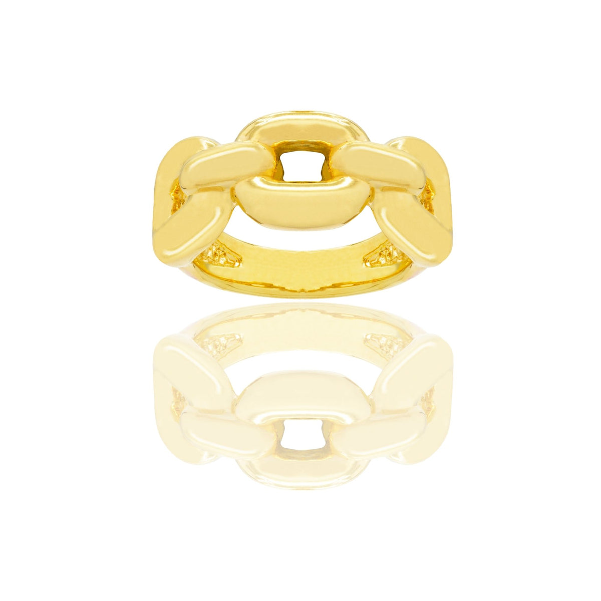 Anello Oro Giallo Oro 18 carati Catena  Elettroformata  Solo Oro