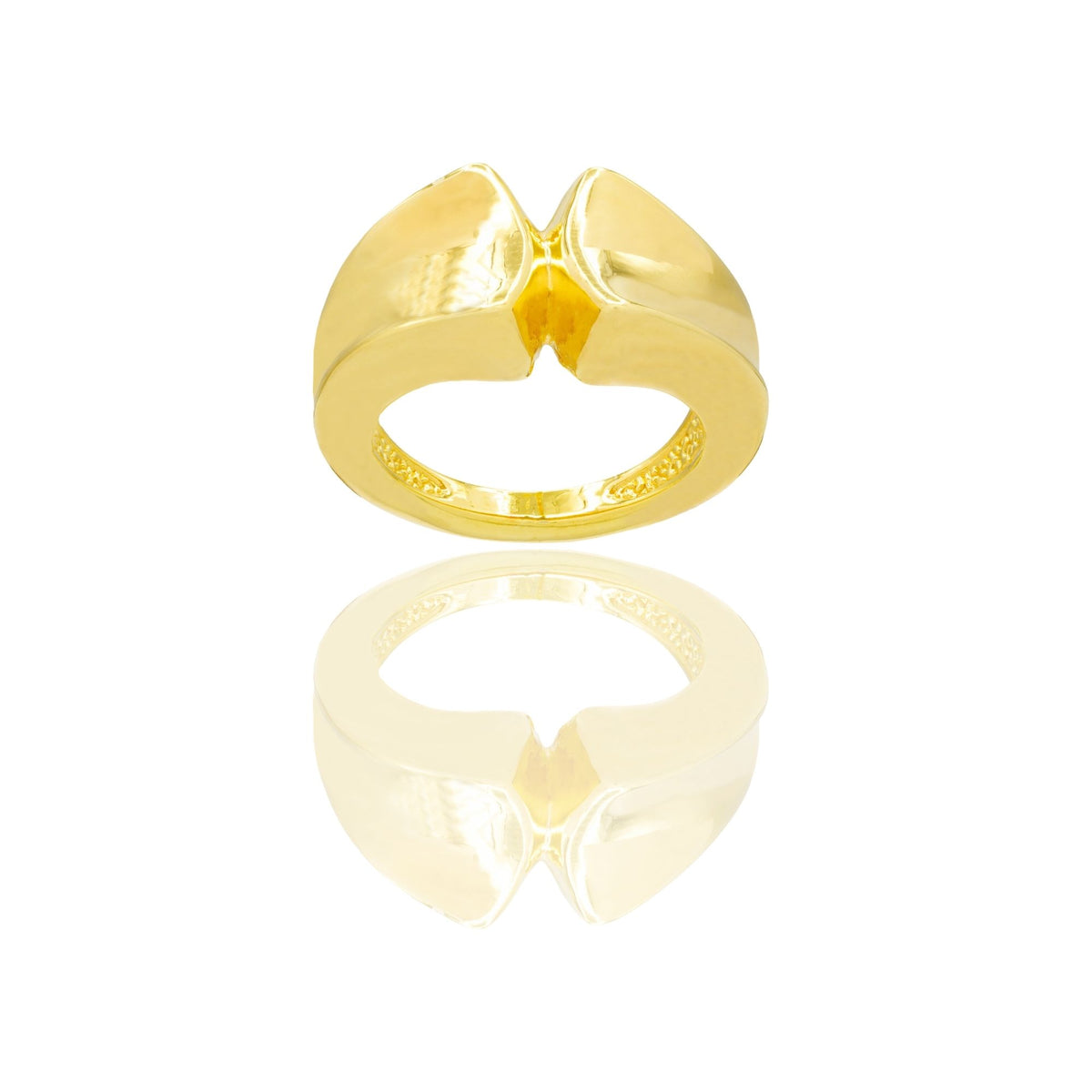 Anello Oro Giallo Oro 18 carati Fascia Elettroformata  Solo Oro spessore gambo 2,4 mm , spessore centrale 11,5 