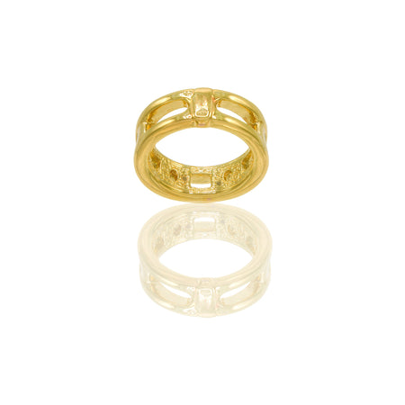Anello Oro Giallo Oro 18 carati Traforato Fascia Solo Oro Spessore mm.8