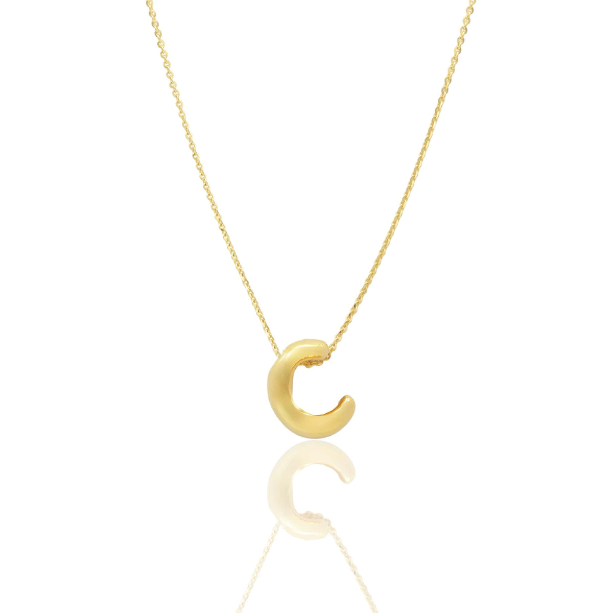 Collana Oro Giallo Oro 18 carati LETTERA C Solo Oro