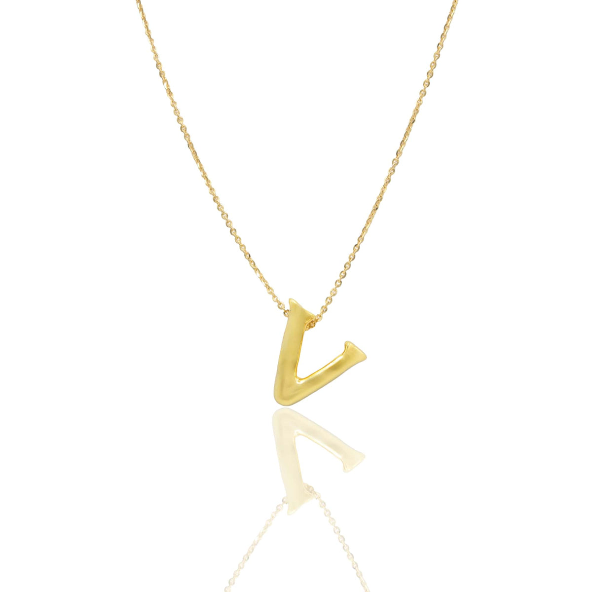 Collana Oro Giallo Oro 18 carati LETTERA V Solo Oro