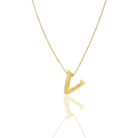 Collana Oro Giallo Oro 18 carati LETTERA V Solo Oro