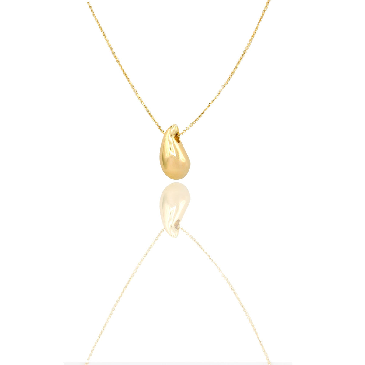 Collana Oro Giallo Oro 18 carati Goccia elettroformata Solo Oro Lunghezza cm. 45