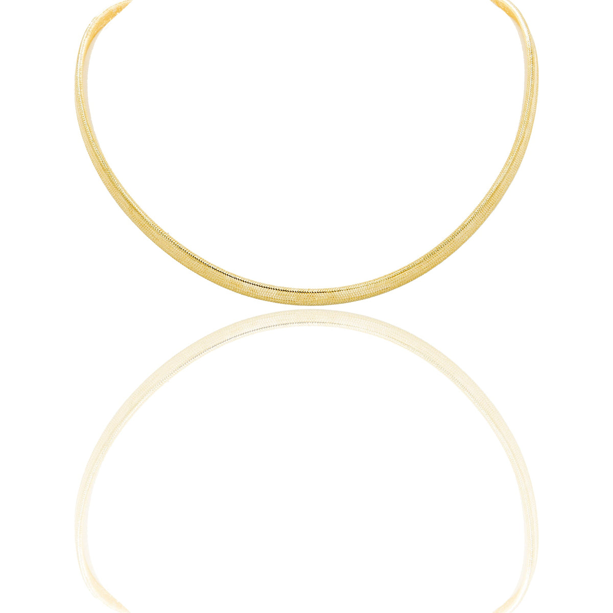 Collana Oro Giallo Oro 18 carati Elastica canna rettangolare Solo Oro Spessore mm. 6 Lunghezza cm. 40
