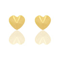Orecchini Oro Giallo Oro 18 carati Cuore A Piramide Elettroformato Solo Oro mis.1