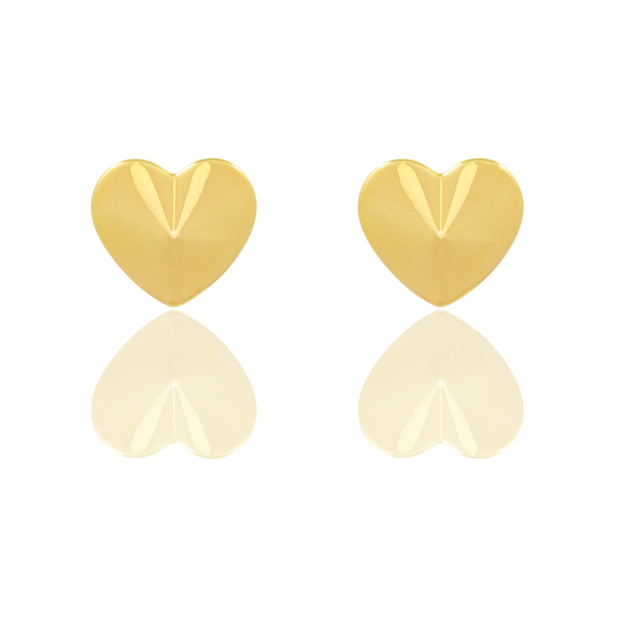 Orecchini Oro Giallo Oro 18 carati Cuore A Piramide Elettroformato Solo Oro mis.1