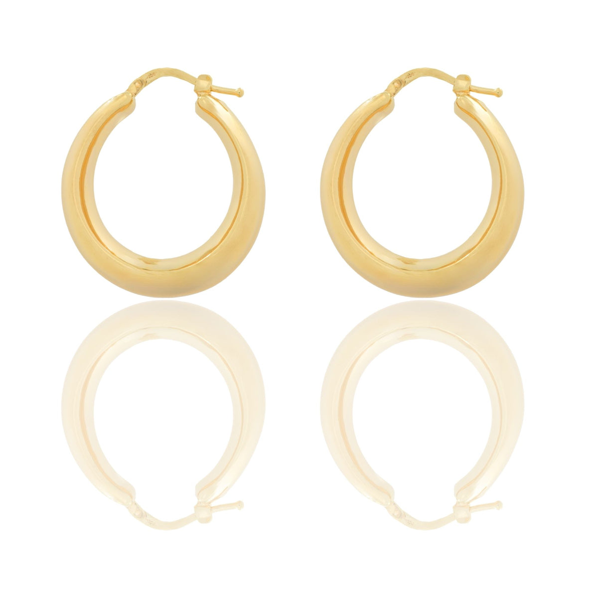 Orecchini Oro Giallo Oro 18 carati Cerchio Bombato Elettroformato Solo Oro diametro esterno cm.2,5