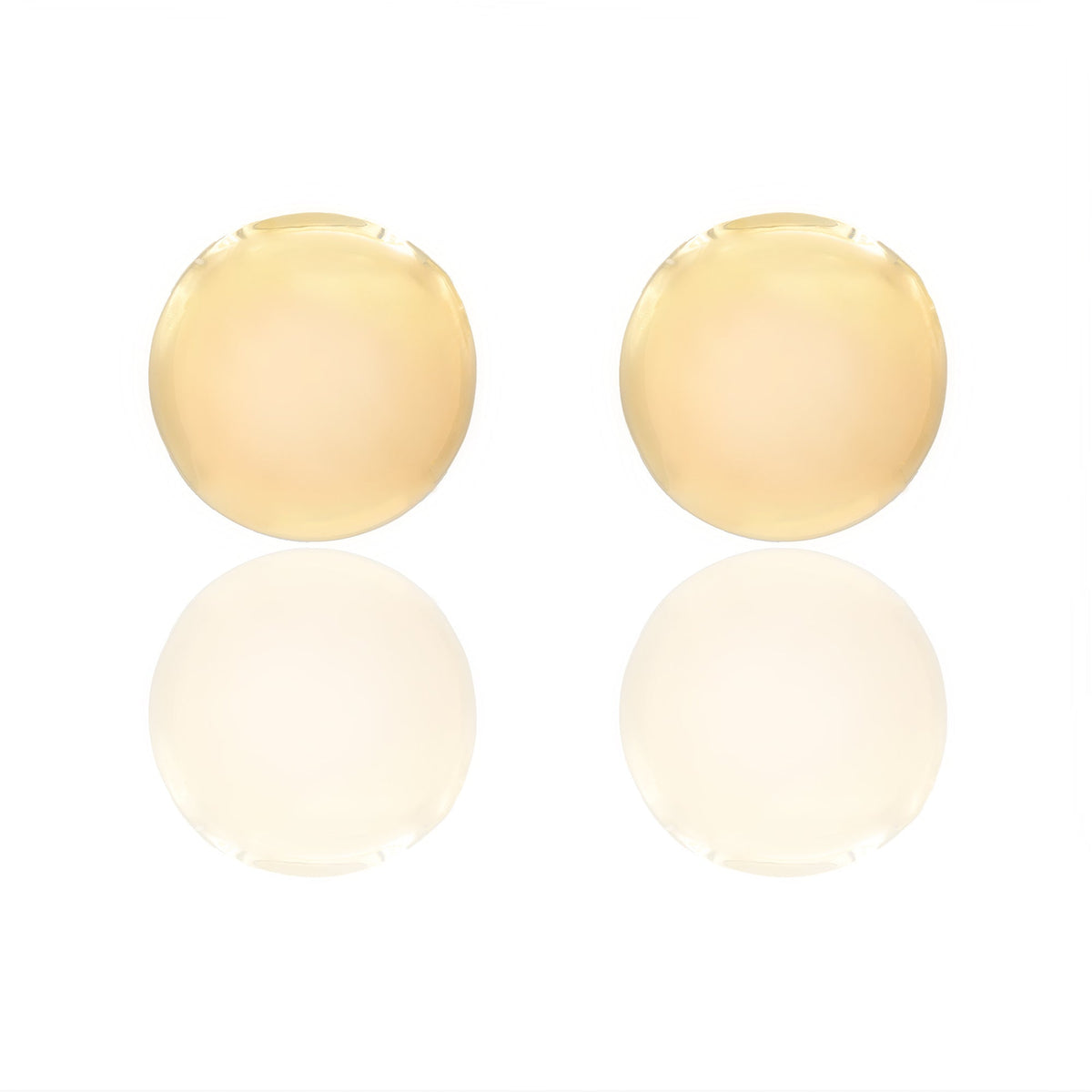 Orecchini Oro Giallo Oro 18 carati Bottone tondo Elettroformato Solo Oro cm. 2,0 x 2,0 spessore mm. 6