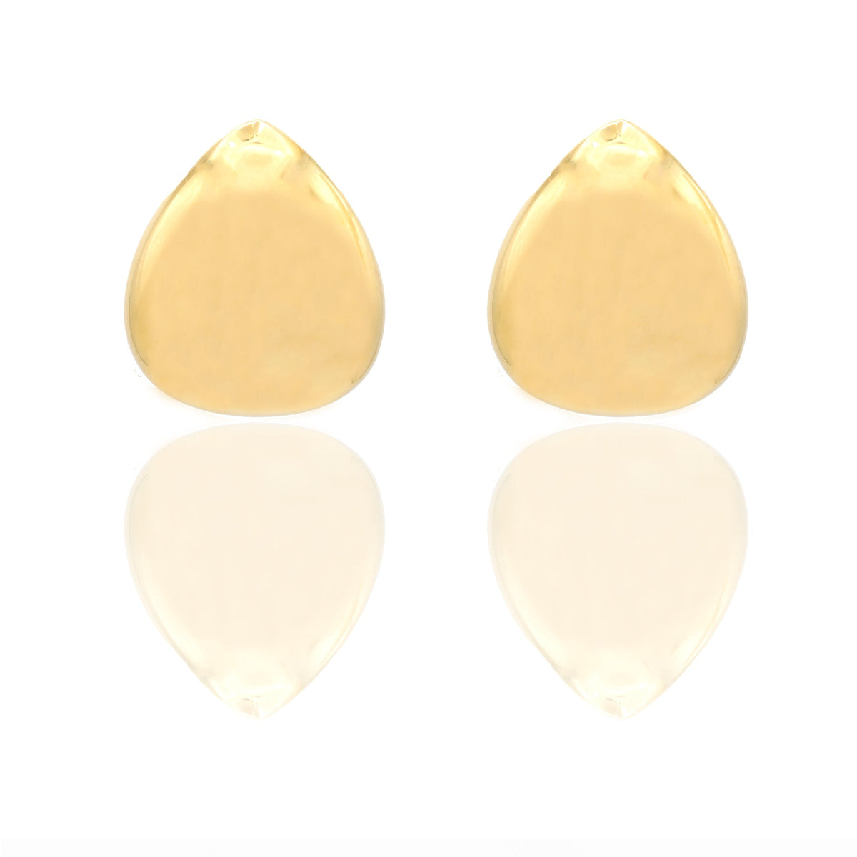 Orecchini Oro Giallo Oro 18 carati Bottone asimmetrico Elettroformato Solo Oro lunghezza cm.2 larghezza cm.0,5x2 spessore mm. 7