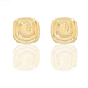 Orecchini Oro Giallo Oro 18 carati Bottone quadrato Elettroformato Solo Oro cm. 2,0 x 2,0 spessore mm. 5