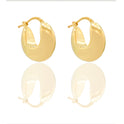 Orecchini Oro Giallo Oro 18 carati Ovale Bombato Elettroformato Solo Oro cm. 1,5 x 1,5 spessore mm.8