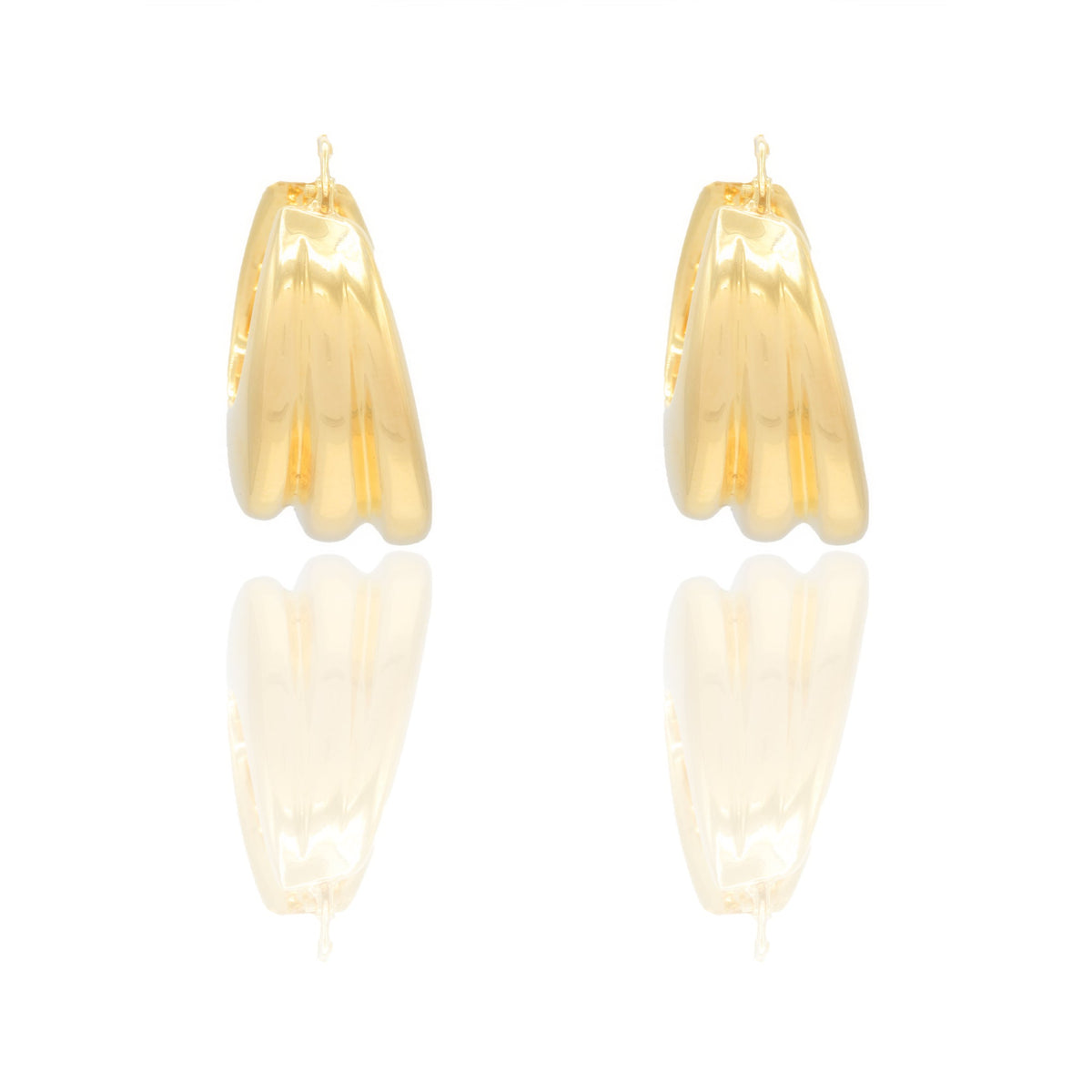 Orecchini Oro Giallo Oro 18 carati Cerchio Bombato Elettroformato Solo Oro spessore mm. 12 diametro cm.1,5