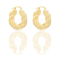 Orecchini Oro Giallo Oro 18 carati Cerchio Intrecciato Elettroformato Solo Oro spessore mm. 8 diametro cm.1,5