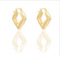 Orecchini Oro Giallo Oro 18 carati Rombo Elettroformato Solo Oro lunghezza cm.2 spessore mm. 4 diametro cm. 1