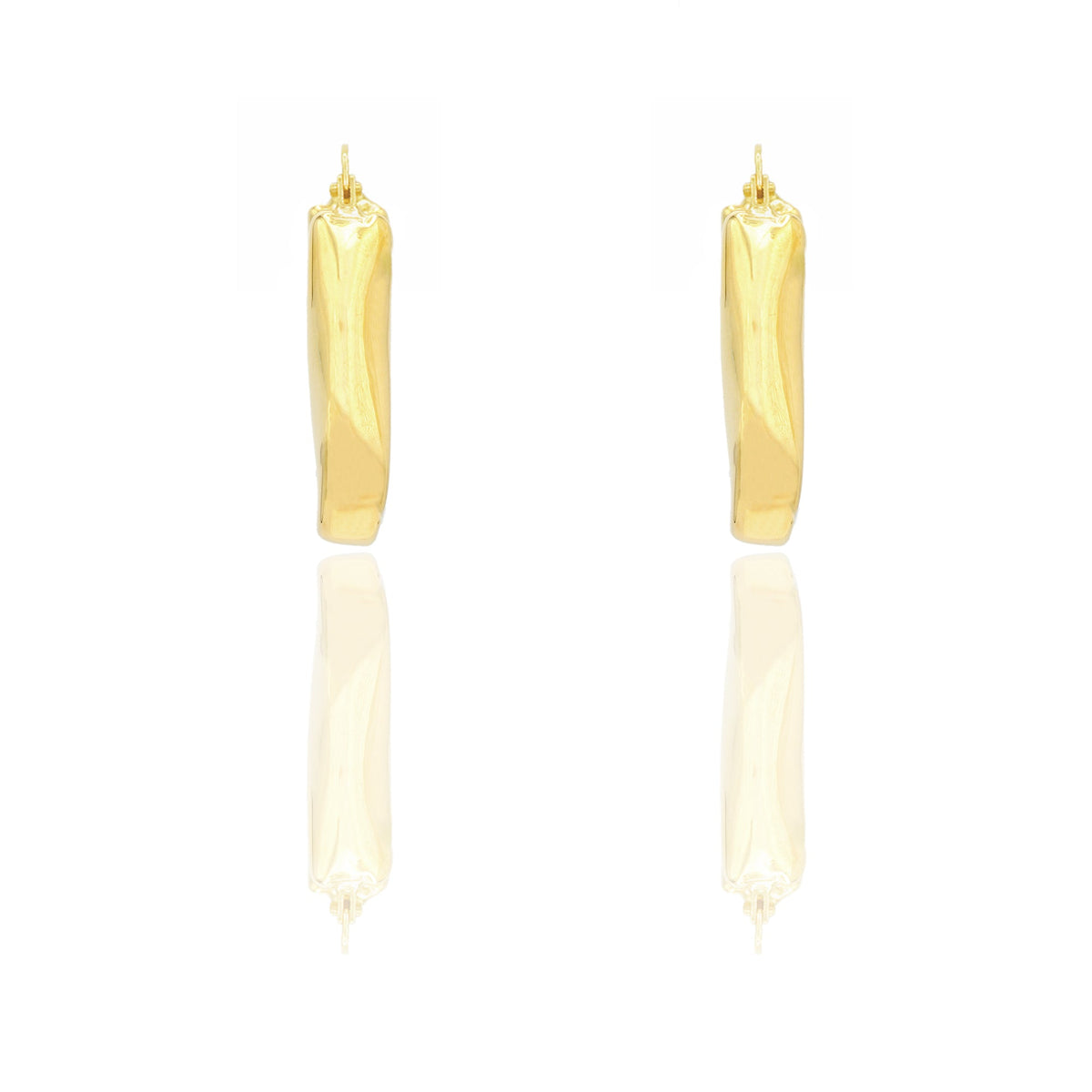 Orecchini Oro Giallo Elettroformato  Solo Oro Lunghezza cm 2,1 larghezza cm. 2,4