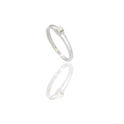 Anello Oro Bianco Oro 18 carati Solitario 4 griffe doppio Gambo Zircone Bianco spessore gambo2 mm , spessore pietra 5