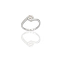 Anello Oro Bianco Oro 18 carati Solitario Tornito Zircone Bianco spessore gambo 1,7 mm , spessore pietra 6