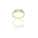 Anello Oro Giallo Oro 18 carati Infinito pavè Zirconi Bianchi spessore gambo 1,5 mm , spessore pietra 1,5