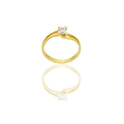 ANELLO DONNA SOLITARIO 4 GRIFFE DOPPIO GAMBO