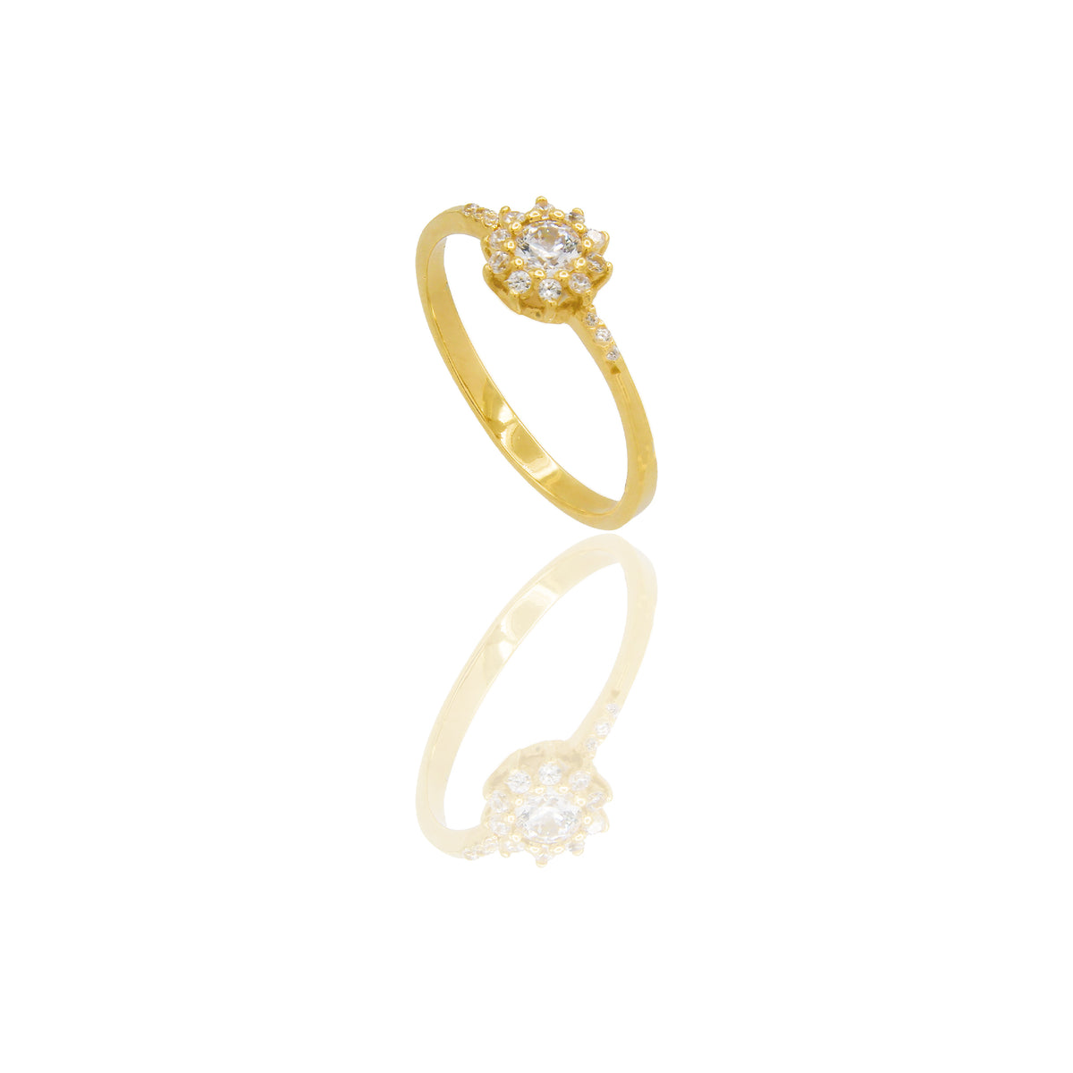ANELLO DONNA CENTRO E CONTORNO GAMBO ZIRCONATO