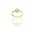 Anello Oro Giallo Oro 18 carati Solitario 4 griffe doppio Gambo Zircone Bianco spessore gambo 2,0 mm , spessore pietra 5