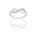 Anello Oro Bianco Oro 18 carati Simbolo Infinito Zirconi Bianchi