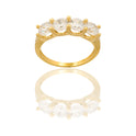 Anello Oro Giallo Oro 18 carati Veretta 4 Pietre  Zirconi Bianchi