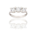 Anello Oro Bianco Oro 18 carati Trilogy 4 Griffe Zirconi Bianchi mis. 1
