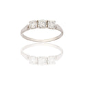 Anello Oro Bianco Oro 18 carati Trilogy   Zirconi Bianchi spessore gambo 1, 7 mm , spessore pietre 4,2