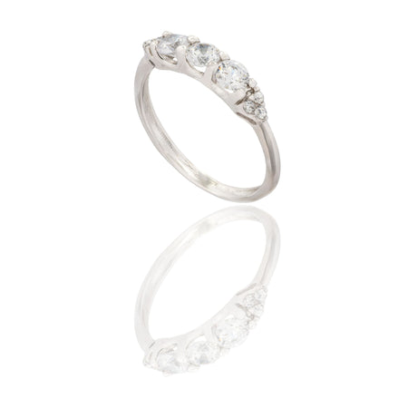 ANELLO DONNA TRILOGY PIETRE LATERALI