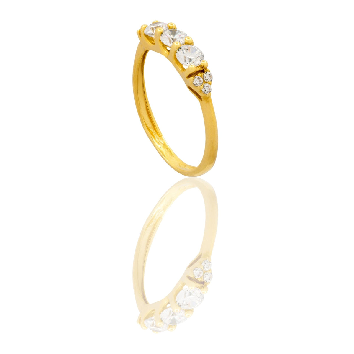 Anello Oro Giallo Oro 18 carati Trilogy   Zirconi Bianchi