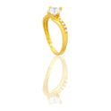 Anello Oro Giallo Oro 18 carati Solitario Gambo Zirconato  Zircone Bianco
