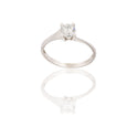 Anello Oro Bianco Oro 18 carati Solitario 4 Griffe Modello Valentino  Zircone Bianco