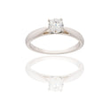 Anello Oro Bianco Oro 18 carati  Solitario 4 Griffe Zircone Bianco