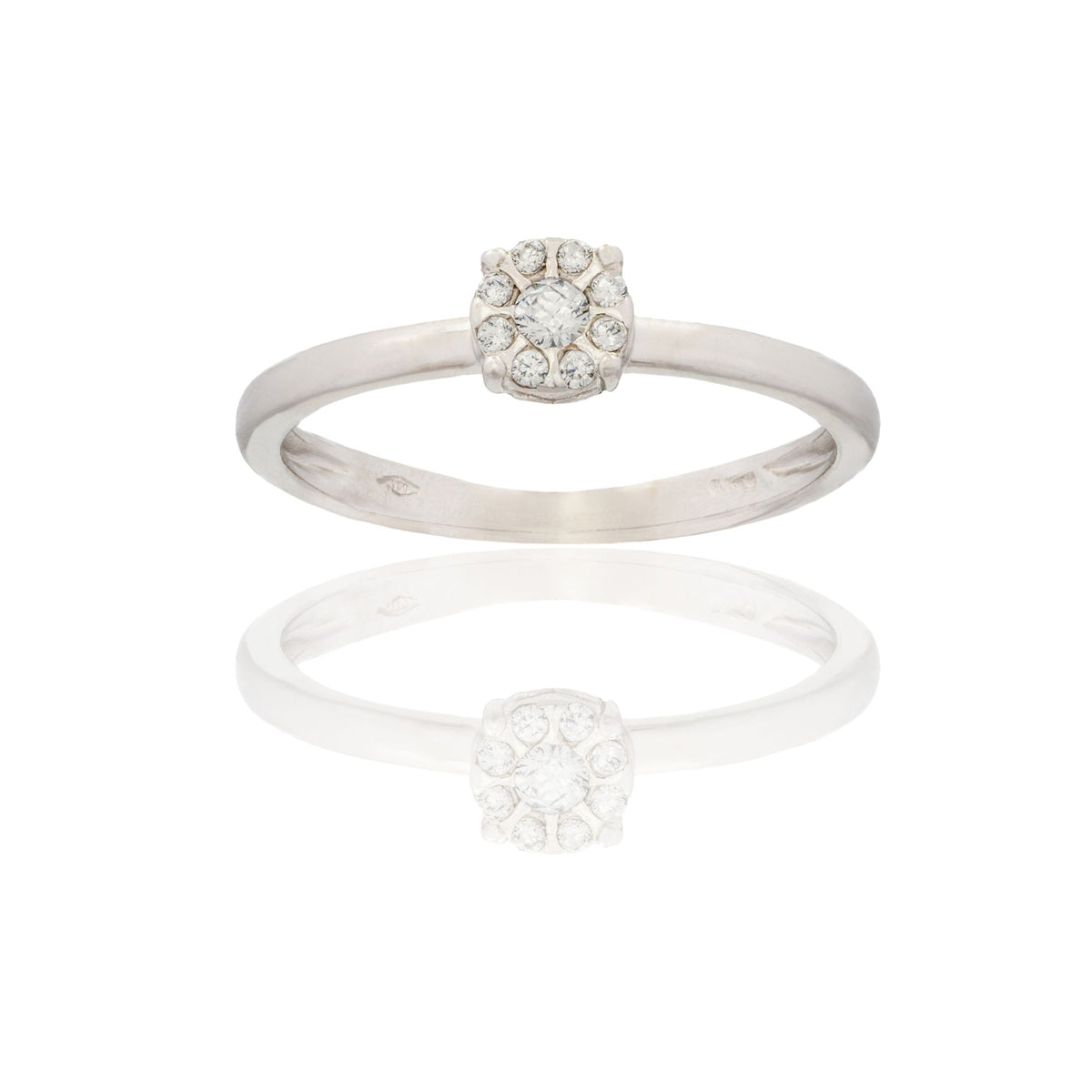Anello Oro Bianco Oro 18 carati  Toppa Magic  Zirconi Bianchi